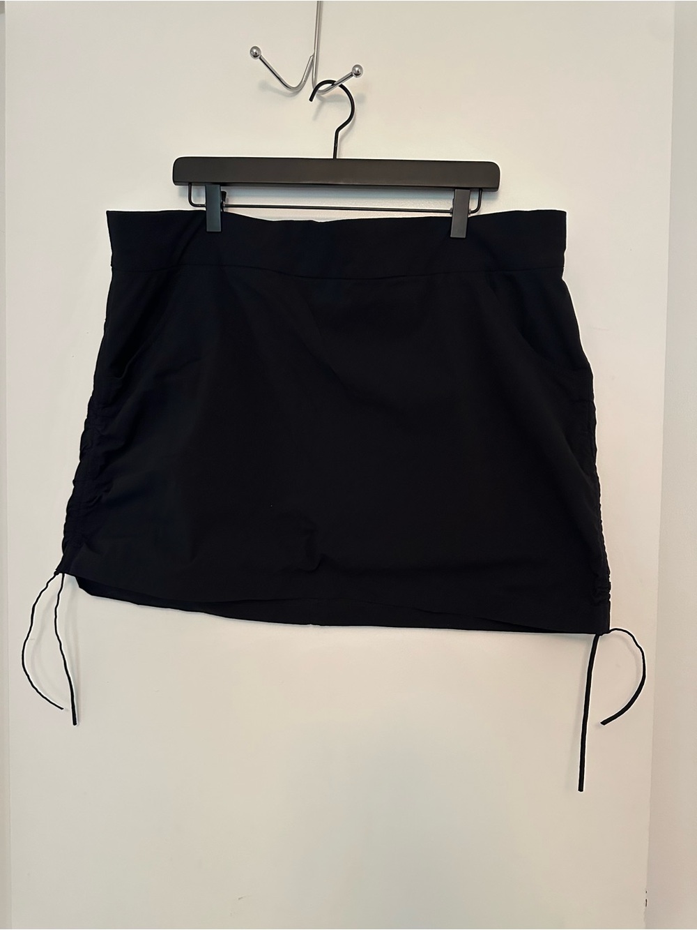 Women's Black Athletic Skort with Side Drawstrings